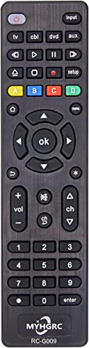 MYHGRC Universal Remote Control for All TVs, Blu-ray/DVD Players, Streaming Media Players, Soundbars, Cable Boxes and All Audio/Video Devices - TV/DVD/AUX/CBL 4 in 1 Universal Remote Easy Setup