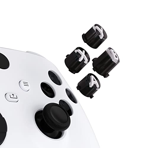 eXtremeRate ABXY Buttons for Xbox Series X & S Controller, Three-Tone Black & Clear with White Classic Symbols Action Keys Replacement Buttons for Xbox One S/X, Elite Series 2 & 1 Wireless Controller
