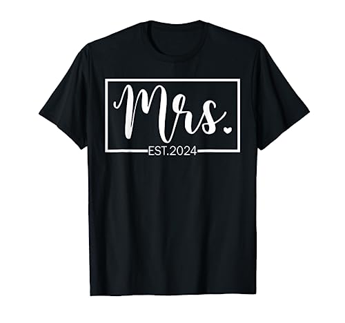 Mrs. Est. 2024 Just Married Wedding Wife Mr & Mrs Gifts T-Shirt