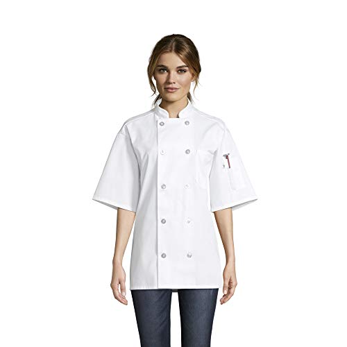 Uncommon Threads womens South Beach Chef Coat Short Slvs Shirt, White, Medium US