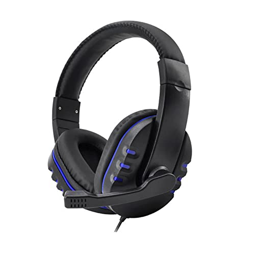 Over-Ear Stereo Gaming Headset for PS4/Slim/Pro/X-ONES/N-Switch, Head-Mounted Wired Bass Surround Headband Headphone with Mic, Soft Memory Earmuffs, Volume Control