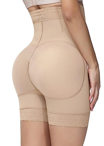 SHAPSHE Faja Shorts Tummy Control Body Shaper for Women Butt Lifter Tummy Shaper High Compression Shapewear Hip Dip Shapewear Strapless Body Shaper for Women Tummy Control No Roll Shapewear Beige