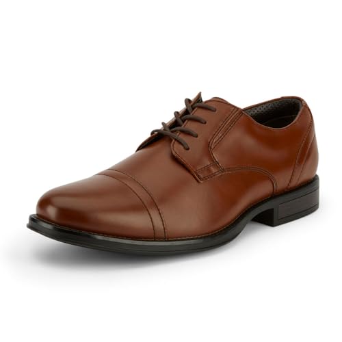 Dockers Mens Garfield Dress Cap Toe Oxford Shoe - Wide Widths Available, Tan, 8.5 M