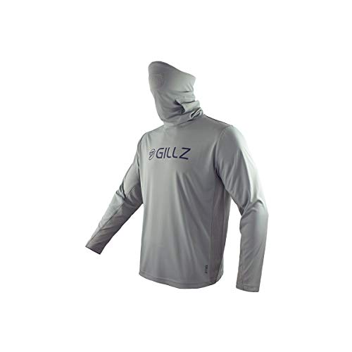 Gillz Men's ProStriker LS UV Fishing Shirt with Built in Mask (High Rise Grey, X-Large)