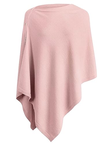 PULI Women's Versatile Knitted Shawls Scarf Poncho Sweater with Buttons Light Weight Spring Summer Fall Shawl Wrap