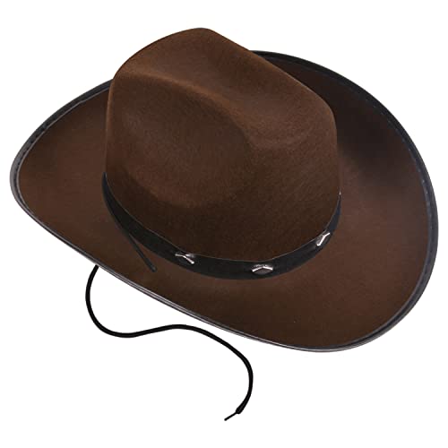 Kangaroo Brown Cowboy Hat for Women & Men with Pull-on Closure, Western Accessory Felt Hats for Men, Women - Themed Party, Halloween Costume, Cosplay, Roleplay, Country-Style Fashion Accessory