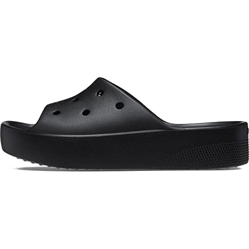 Crocs Women's Classic Platform Slide | Platform Sandals, Black, 8 Women