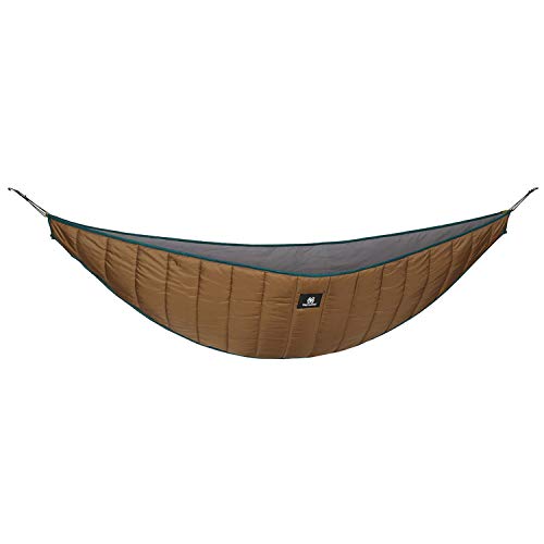 OneTigris Hideout Hammock Underquilt, Full Length Lightweight 4 Season Hammock Gear Underquilt for Hammock Camping Hiking Backpacking Travel Beach Backyard Patio Portable, Coyote Brown
