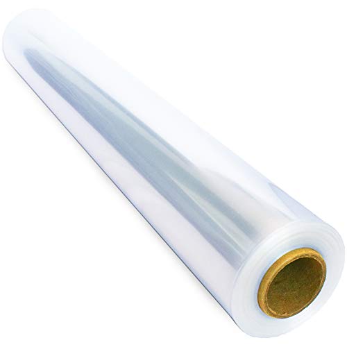FIESTA WRAPS Clear Cellophane Wrap Roll (31.5 in x 110 ft) - Cellophane Wrap - Cellophane Roll - Clear Wrap Cellophane Bags - Clear Wrapping Paper to Wrap Gift Baskets - Cellophane for Gift Baskets