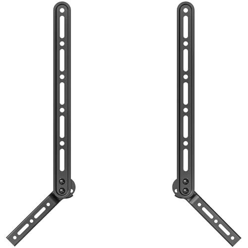 WALI Sound Bar Mount Bracket, for Mounting Above or Under TV, with Adjustable 3 Angled Extension Arm, Fits Most 23 to 65 Inch TVs, up to 33 lbs (SBR202)