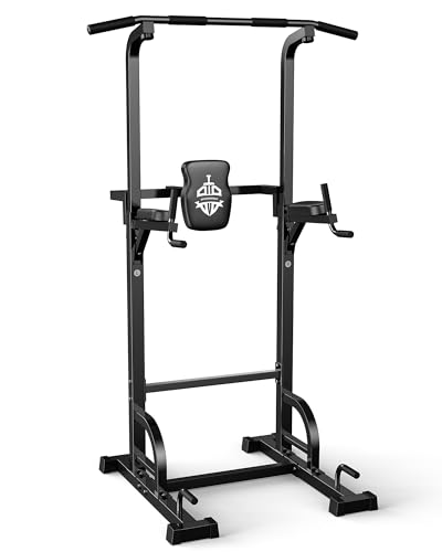 Sportsroyals Power Tower Dip Station Pull Up Bar for Home Gym Strength Training Workout Equipment Newer Version 450LBS.