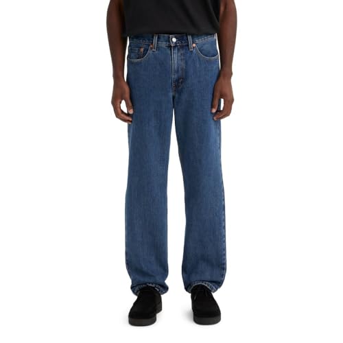 Levi's Men's 505 Regular Fit Jeans (Also Available in Big & Tall), Dark Stonewash, 34W x 32L