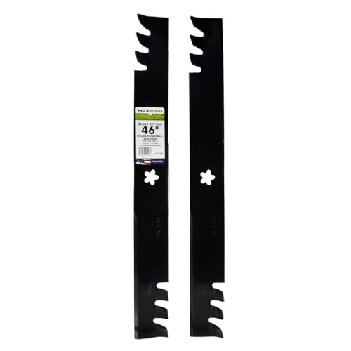 Maxpower 561739XB Commercial Mulching 2-Blade Set for Many 46 in. Craftsman, Husqvarna, Poulan Mowers, Replaces OEM #'s 403107, 532403107 Black