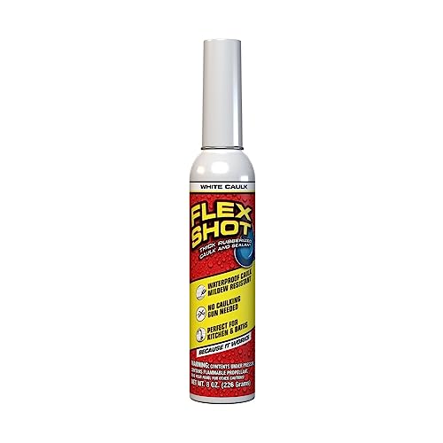 Flex Shot Rubber Adhesive Sealant Caulk, 8-oz, White