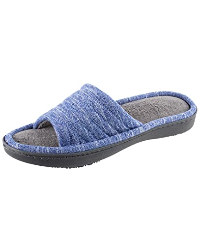 isotoner womens Space Dyed Andrea With Moisture Wicking for Indoor/Outdoor Comfort and Arch Support Slide Slipper, Sapphire, 7.5-8 US