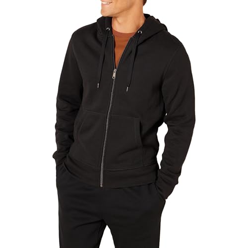 Amazon Essentials Men's Full-Zip Fleece Hoodie (Available in Big & Tall), Black, X-Large