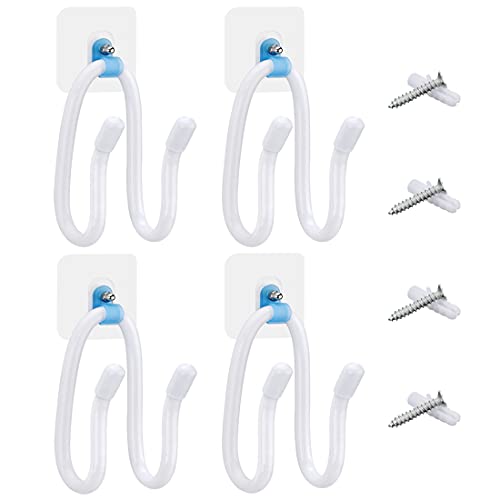 Linkidea Controller Wall Mount Holder Compatible with PS4/PS5/Xbox/Switch Controller, Multifunctional Adjustable Wall Clip Headphone Hook, VR Headset Hanger And Touch Controllers (White, 4 Pack)