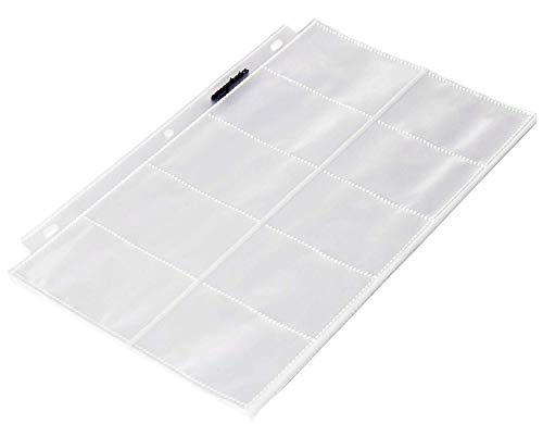 Amazon Basics Plastic Business Card Holder, Protector Sleeves for 3-Ring Binder, Transparent, 25-Pack