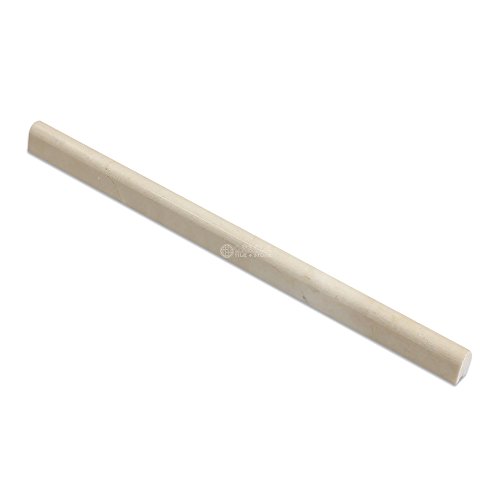 Crema Marfil Spanish Marble 1/2 X 12 Pencil Liner Trim Molding, Polished