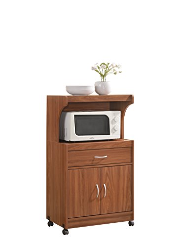 Hodedah Microwave Kitchen Cart, Cherry