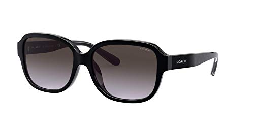 Coach HC8298U Universal Fit Sunglasses, Black/Dark Grey Gradient, 57 mm