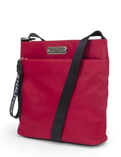 Nautica Diver Nylon Small Women's Crossbody Bag Purse with Adjustable Shoulder Strap, Red