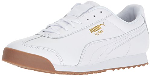 PUMA Men's ROMA CLASSIC GUM Sneaker, Puma White-Puma Team Gold, 9.5