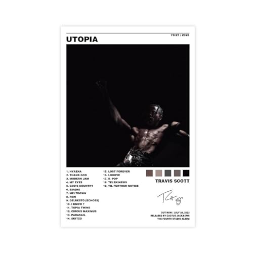 Travis Scott Poster Utopia Rapper Music Album Canvas Poster 12x18inch Unframed