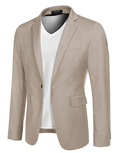 COOFANDY Mens Sports Coats and Blazers Slim Fit Blazer Jacket Casual Sports Blazer (Khaki XXL)