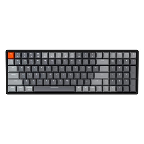 Keychron K4 Wireless Bluetooth/USB Wired Gaming Mechanical Keyboard, Compact 100 Keys 96% Layout RGB LED Backlit Gateron G Pro Red Switch N-Key Rollover, Aluminum Frame for Mac Windows, Version 2