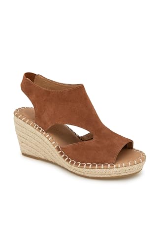 Gentle Souls by Kenneth Cole Women's Women's Cody Espadrille Wedge Sandal, LUGGUGE Suede, 7