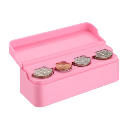 SINGARO Coin Holder for Car, Coin Change Organizer Compatible with Coins of Different Sizes, Suitable for Most Cars, Trucks(Pink)
