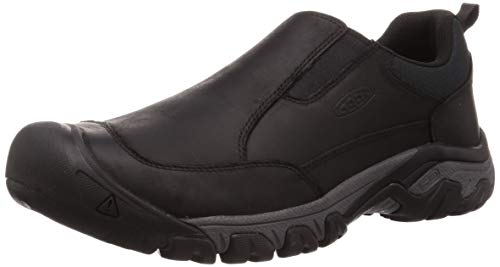 KEEN Men's Targhee 3 Slip On Comfortable Casual Leather Mules, Black/Magnet, 11