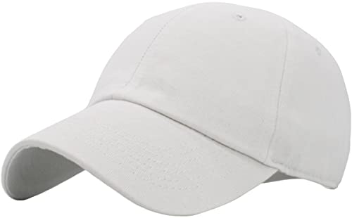 KBETHOS White Classic Adjustable Dad Hat - 100% Cotton Unisex Baseball Cap for Casual Wear