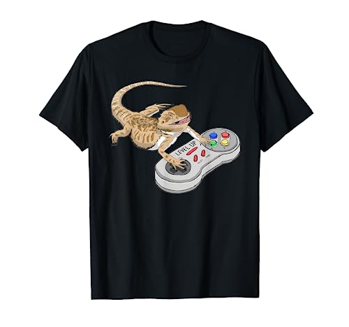 Bearded Dragon Playing Video Game Reptiles Pagona Gamers T-Shirt