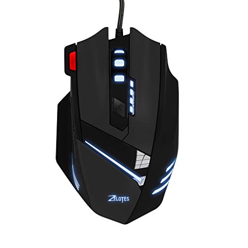 CENGNIAN RGB Gaming Mouse for ZELOTES T-60, 7200 DPI Wired Optical Gamer Mouse with 7 Buttons, Colorful Breathing Light, Desktop Computer, Laptop, Universal Hot Swappable