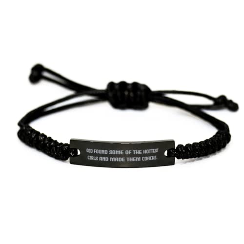 Motivational Coach Black Rope Bracelet, God Found Some of The Hottest, for Colleagues from Friends, Graduation Gifts, Coach Love Purse, Coach Love Tote, Coach Madison Phoebe Love, Gifts for