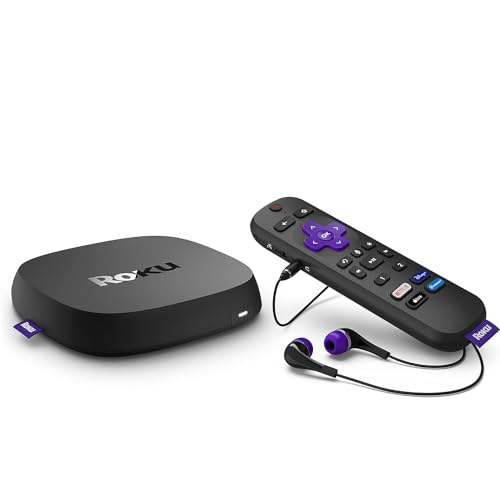 Roku Ultra 2022 4K/HDR Streaming Device and Roku Voice Remote Pro with Rechargeable Battery, Hands-Free Voice Controls, Lost Remote Finder, and Private Listening (Renewed)