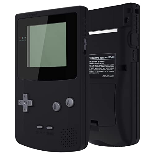 IPS Ready Upgraded eXtremeRate Black Replacement Shell Full Housing Cover & Black Screen Lens for Gameboy Color – Fit for GBC OSD IPS & Regular IPS & Standard LCD – Console & IPS Screen Without