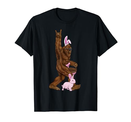 Easter Bigfoot Bunny In A Basket Is Funny For Sunday T-Shirt