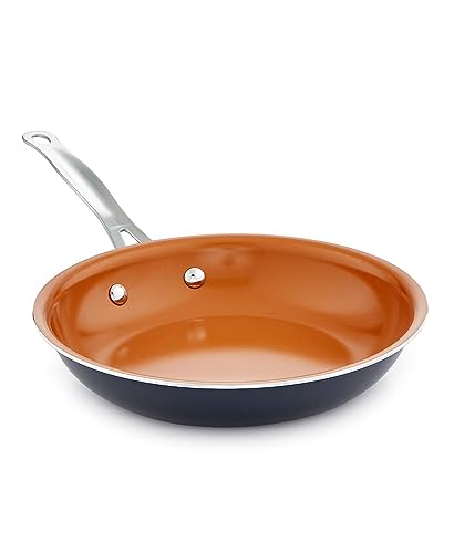 Gotham Steel 11 Inch Non Stick Frying Pan Nonstick Pan with Ceramic Copper Coating for Long Lasting Nonstick Frying Pan Skillet for Cooking with Stay Cool Handle, Oven/Dishwasher Safe, Non Toxic