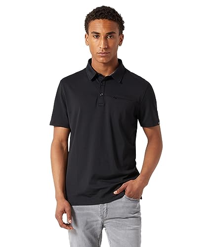 DKNY Mens Polo Shirts - Short Sleeve Quick Dri Fit Golf Polos for Mens | Black Polo Shirts for Men - Performance Men's Polo Shirts with Pocket | Collared Polo T Shirts for Men