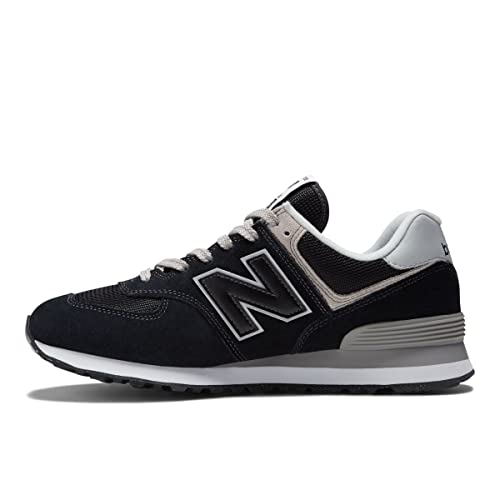 New Balance Men's 574 Core Sneaker, Black/White, 10