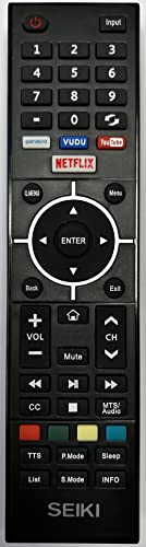 Universal Remote Control Compatible with All SEIKI Smart TV SC32FK700N SC40FK700N SC42FK950N SC43UK700N SC49UK700N SC50UK700N SC55UK700N SC58UK950N SC60UK850N SC65UK700N SC70UK850N SC75UK950N