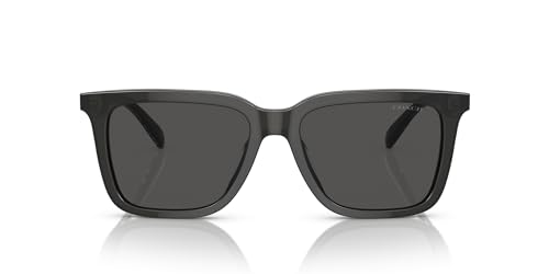 Coach HC8385U Universal Fit Sunglasses, Transparent Dark Grey/Grey Solid, 54 mm