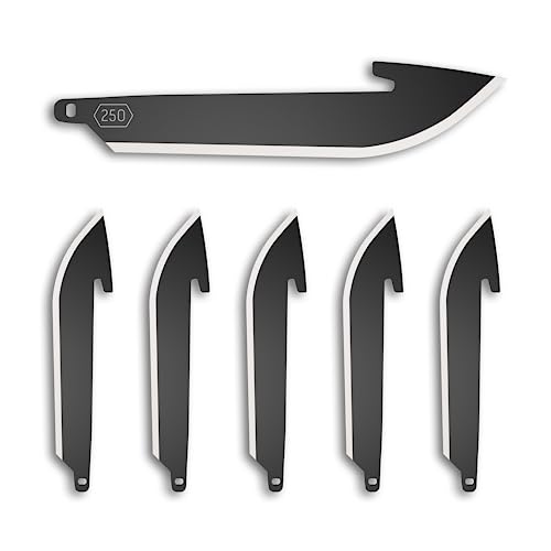 OUTDOOR EDGE 2.5' Drop-Point Blade Pack (Black, 6 Blades), Compatibility Blade Code 250