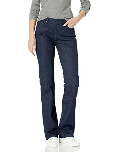 Amazon Essentials Women's Mid-Rise Slim Bootcut Jean, Rinsed, 12