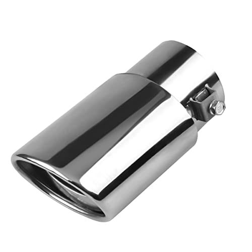Stainless Steel Car Exhaust Tip, 2.5' to 3.3' Universal Car Exhaust Pipe Modification Tail Throat Tail Pipe, Steel Exhaust Tips Chrome-Plated Finish Tailpipe (Silver/A Style)