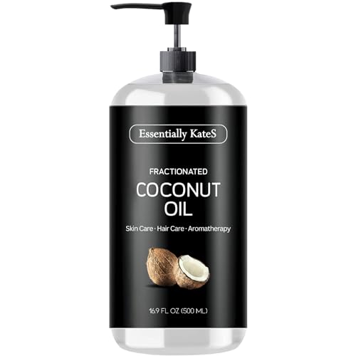 Essentially KateS Fractionated Coconut Oil 16.9 Fl Oz (500ML) - Skin Care, Hair Care, Aromatherapy Massage Oil