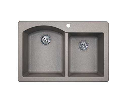 QZDB-3322 22' x 33' Granite Drop-In Double Bowl
